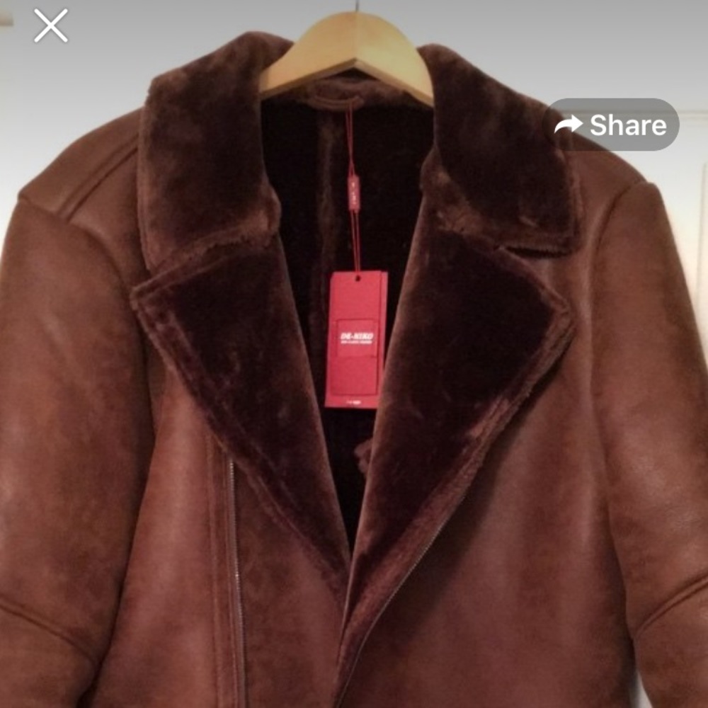 Vintage leather fur jacket
